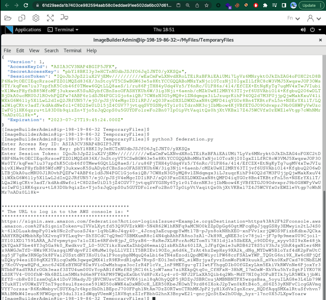 Generating Federeated Link for Console Access